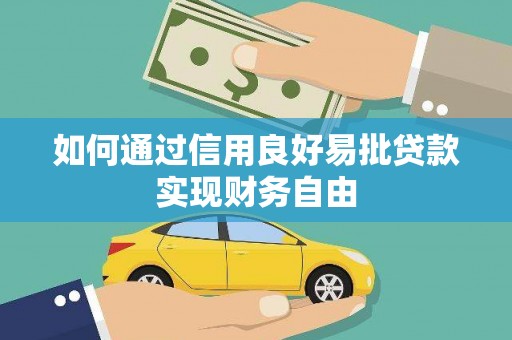 香洲如何通过信用良好易批贷款实现财务自由