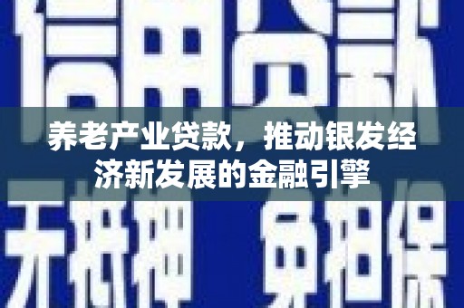 香洲养老产业贷款，推动银发经济新发展的金融引擎